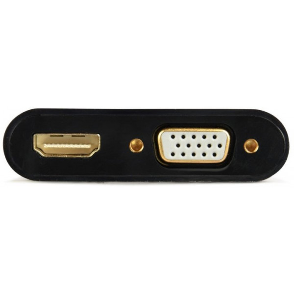 Фото - Переходник Cablexpert HDMI-HDMI/VGA+3,5 0.15m (A-HDMIM-HDMIFVGAF-01)