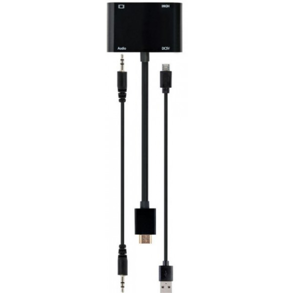 Фото - Переходник Cablexpert HDMI-HDMI/VGA+3,5 0.15m (A-HDMIM-HDMIFVGAF-01)