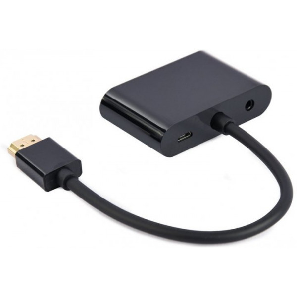 Фото - Переходник Cablexpert HDMI-HDMI/VGA+3,5 0.15m (A-HDMIM-HDMIFVGAF-01)