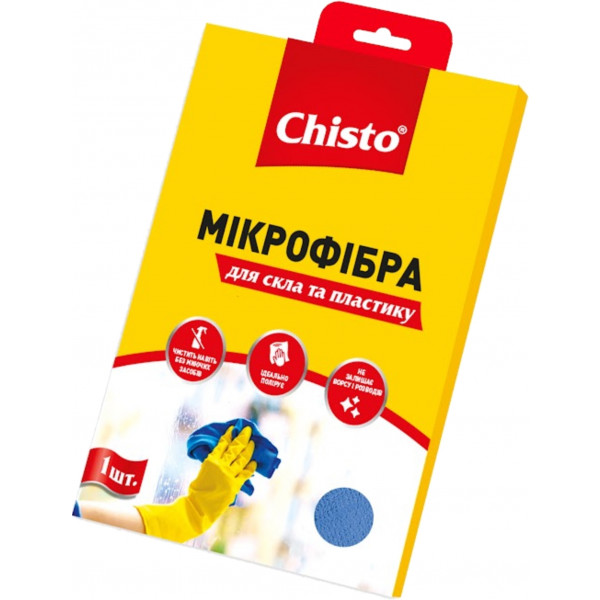 Фото - Салфетка бытовая Chisto из микрофибры для окон и пластика 1 шт. (4820164151044)