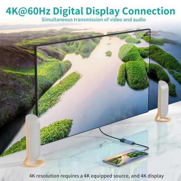 Фото - Переходник Choetech Type-C Displayport F 4K (HUB-H11-GY-V2)