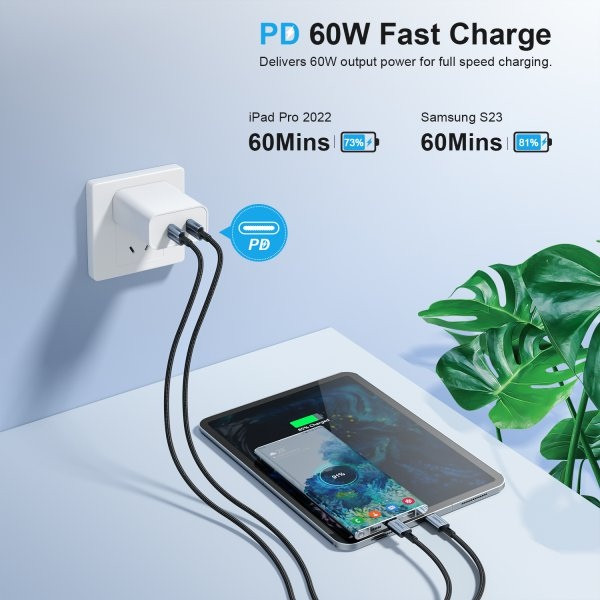 Фото - Кабель синхронизации данных Choetech USB 2.0 C-тато/C-тато 1.2m (XCC-1014-BK)
