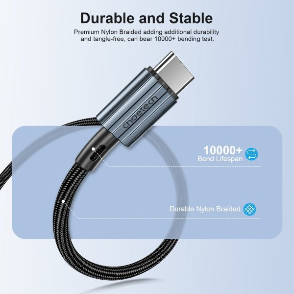 Фото - Кабель синхронизации данных Choetech USB 2.0 C-тато/C-тато 1.2m (XCC-1014-BK)