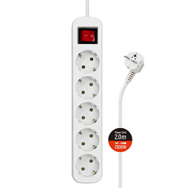 Фото - Сетевой фильтр Colorway 2m White (CW-PSEA52W)