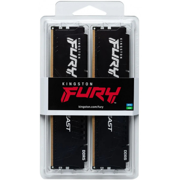 Фото - Память DDR Kingston Fury Beast Black DDR5-5600 4x32GB XMP (KF556C40BBK4-128)