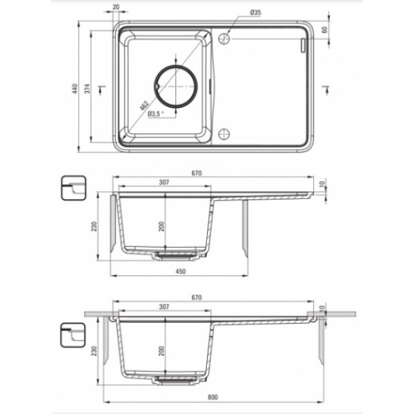 Фото - Мойка кухонная Deante Momi (ZKM_S11A)