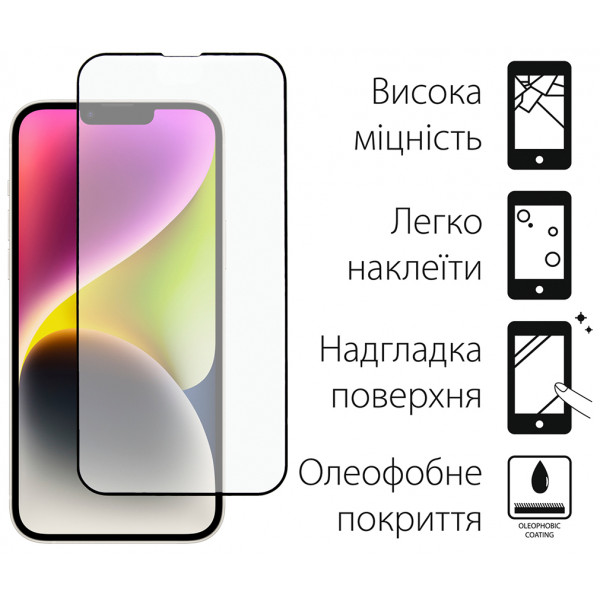 Фото - Защитное стекло для смартфона DENGOS for Apple iPhone 14 Plus Black Full Glue (TGFG-231)