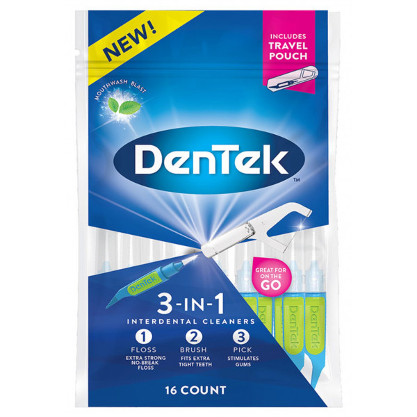 Фото - Межзубные щетки DenTek 3 в 1, 16 шт. с продвинутым фтором. покрытием (2.0060)