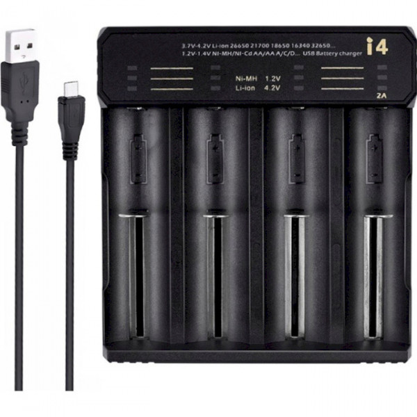 Фото - З/устройство для аккумуляторов AA/AAA Essager for 4 LED Black (ECDQ-I401)