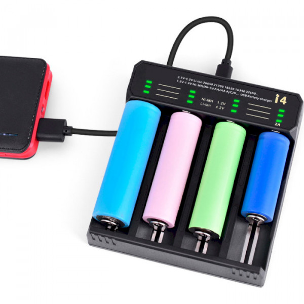 Фото - З/устройство для аккумуляторов AA/AAA Essager for 4 LED Black (ECDQ-I401)