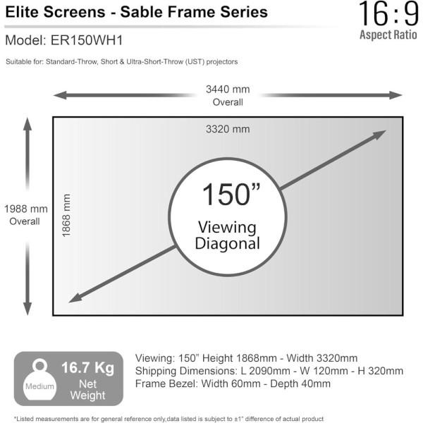Фото - Экран Elite Screens 150'' (ER150WH1)