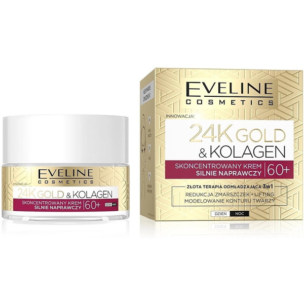 Фото - Крем для лица EVELINE 24K Gold&Kolagen 60+ восстанавливающий 50 мл (5903416055143)