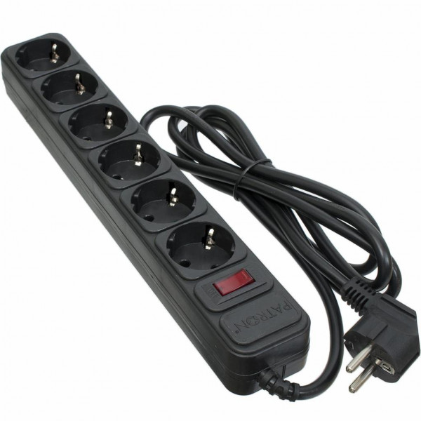 Фото - Сетевой фильтр Patron SP-1062  6 розеток 1.8 m Black (EXT-PN-SP-1062)