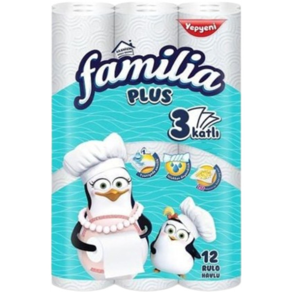 Фото - Салфетки бумажные FAMILIA 3-х слойный 12 шт. (8690536011148)