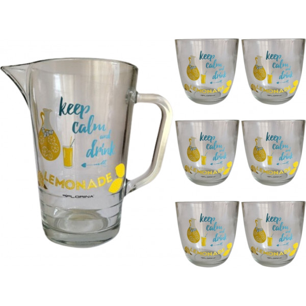 Фото - Графин FLORINA FRESH Lemon + 6 стаканов (3K8109_L)