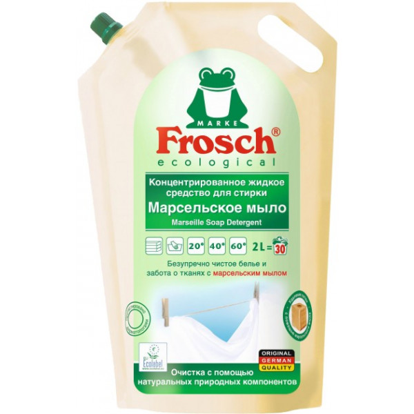Фото - Гель для стирки Frosch Концентрат Марсельское мыло 2 л