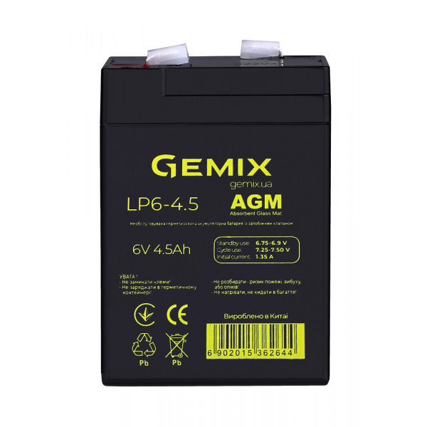 Фото - Аккумулятор для ИБП Gemix LP6-4.5