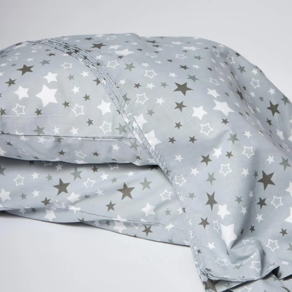 Фото - Комплект постельного белья Moon&Star Бязь Gold Люкс Silver Stars King Size 220x240 нав. 2х50х70 (MS-820006826)