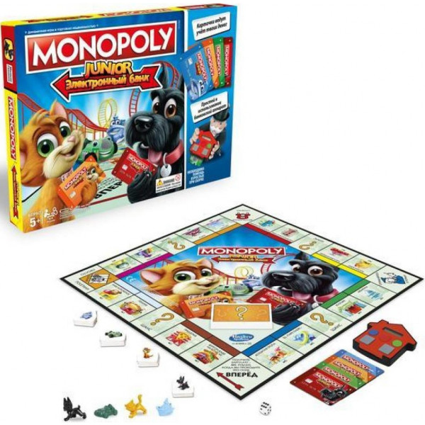 Фото - Настольная игра Hasbro Моя первая Монополия с банковскими картами (E1842)