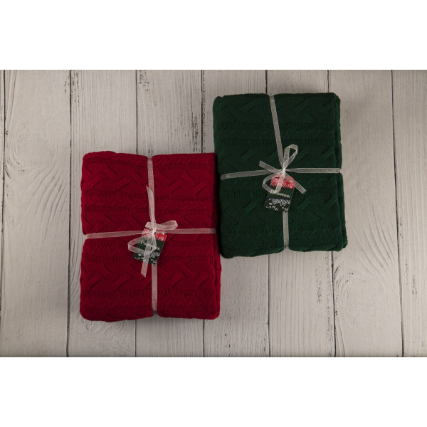 Фото - Плед полуторный Прованс Hit Kosa-01 красный 130х170 (030172)