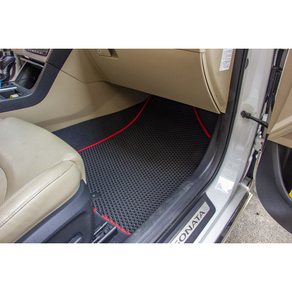 Фото - Коврики ворсовые в салон авто EVAtech Standard для Hyundai Sonata (LF) Hybrid 2014-2019 7 поколение Sedan USA черный кант HY43551CGB5KH3VEB