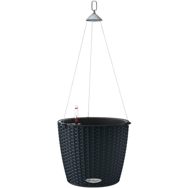 Фото - Вазон Lechuza Cottage Nido 28 графитовый черный 15203
