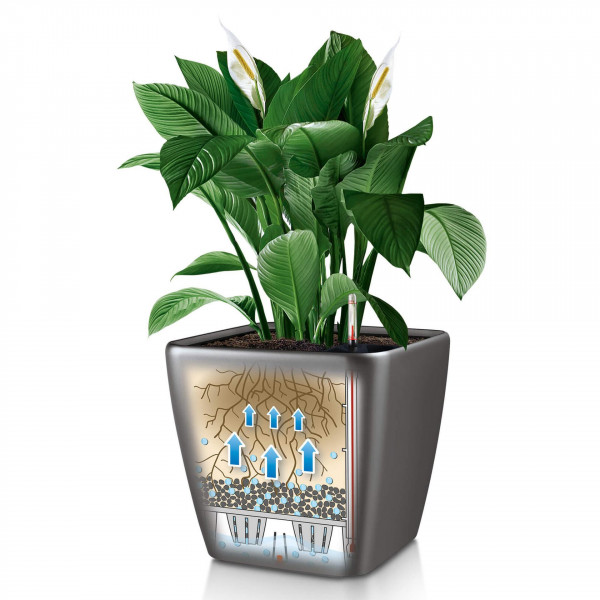Фото - Вазон Lechuza Quadro Premium LS 28, антрацит 16143
