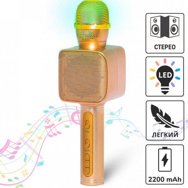 Фото - Микрофон вокальный беспроводной Magic Karaoke YS-68 Gold