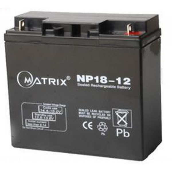 Фото - Аккумулятор для ИБП Matrix 12V 18AH (NP18-12) Фото - Аккумулятор для ИБП Matrix 12V 18AH (NP18-12)
