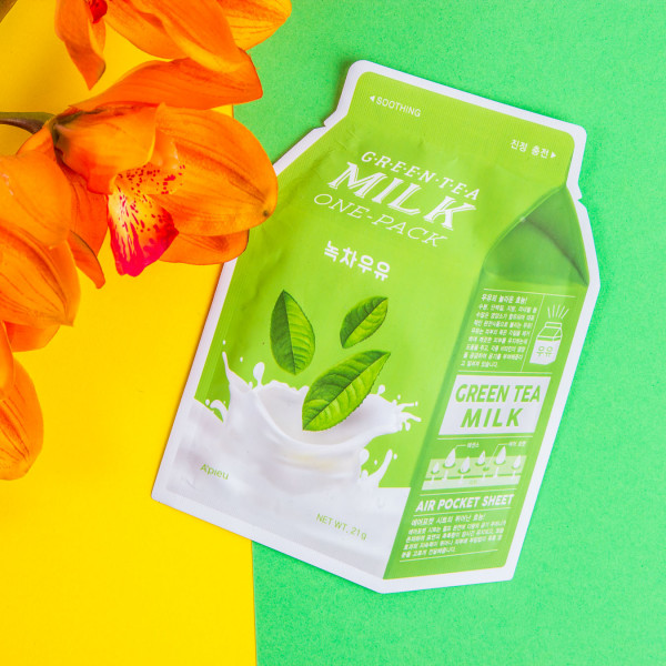 Фото - Маска для лица A'pieu Milk One-Pack с экстрактом зеленого чая 21 мл (8806185780278)