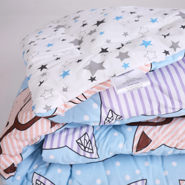 Фото - Одеяло зимнее полуторное MirSon шелковое №3004 Сolor Fun Line Whales (2200004831640)