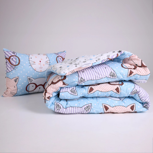 Фото - Одеяло зимнее полуторное MirSon шелковое №3004 Сolor Fun Line Whales (2200004831640)