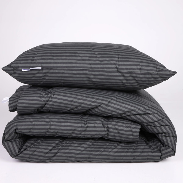 Фото - Одеяло детское демисезонное MirSon антиаллергенное №146 Сolor Fun Line 17-0611 Stripe Black Eco-Soft 110х140 + нав 2 шт. (2200010850703)