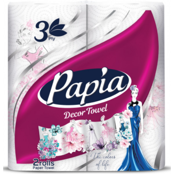 Фото - Салфетки бумажные Papia DECOR 3-х шаровые 2 шт. (8690536019021)