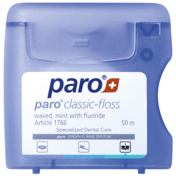 Фото - Зубная нить Paro Swiss paro classic floss, вощеная, 50 м (7.1766)