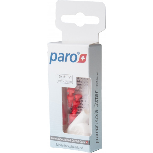 Фото - Ершик межзубный Paro Swiss paro isola 3star, xxx-тонкие, красные, треугольные, 2 мм, 5 шт (7.1051)
