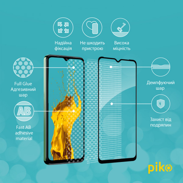 Фото - Защитное стекло для смартфона Piko Full Glue for Tecno Spark 10C (1283126564925)