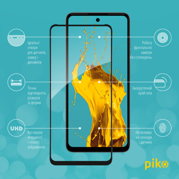 Фото - Защитное стекло для смартфона Piko Full Glue for Tecno Spark Go 2024 Black Paper pack (1283126589140)