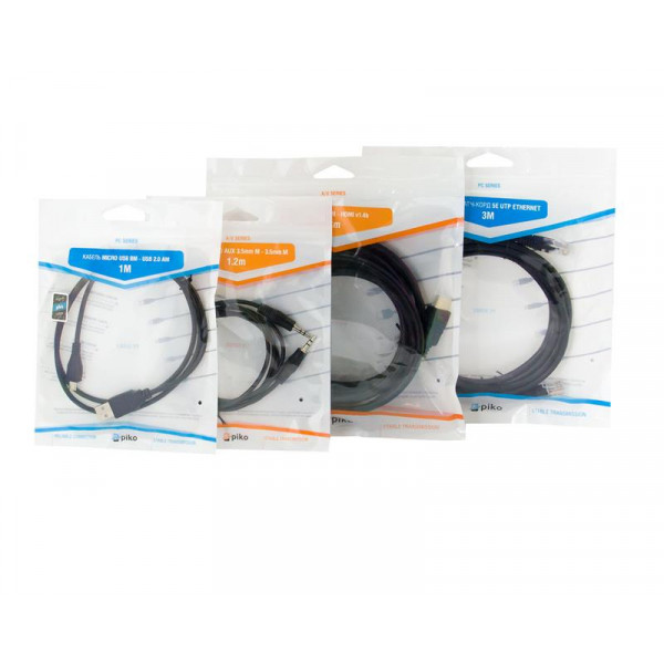 Фото - Кабель Piko USB 2.0 AM-AF 1.8m Black (1283126474125)