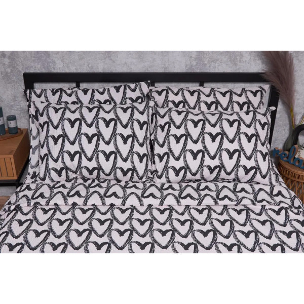 Фото - Комплект постельного белья Moon&Star Жатка Pink Love King Size 220x240 (MS-820001916)