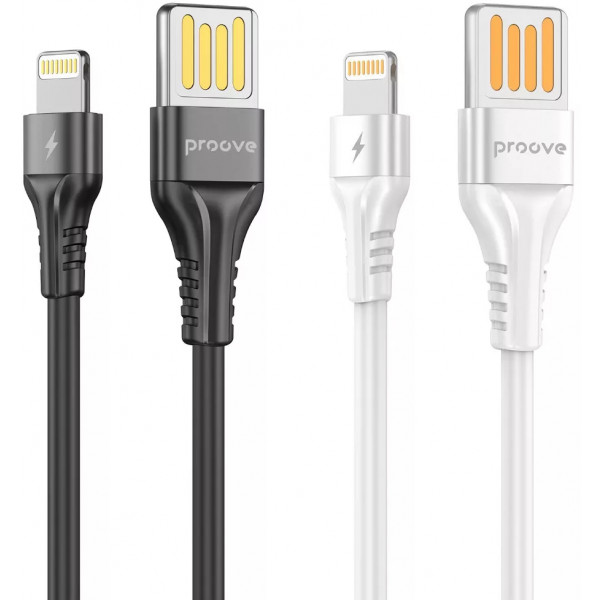Фото - Кабель синхронизации данных Proove Double Way Silicone Lightning 2.4A 1m Black (CCDS20001101)