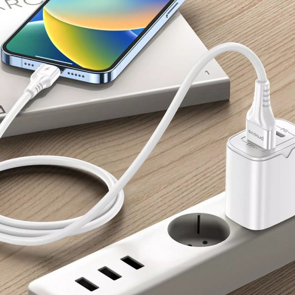 Фото - Кабель синхронизации данных Proove Double Way Silicone Lightning 2.4A 1m White (CCDS20001102)
