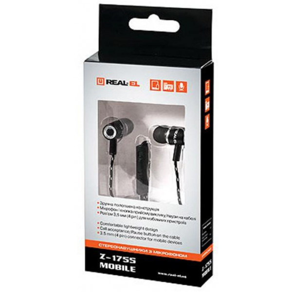 Фото - Наушники вкладыши REAL-EL Z-1755 Black-White