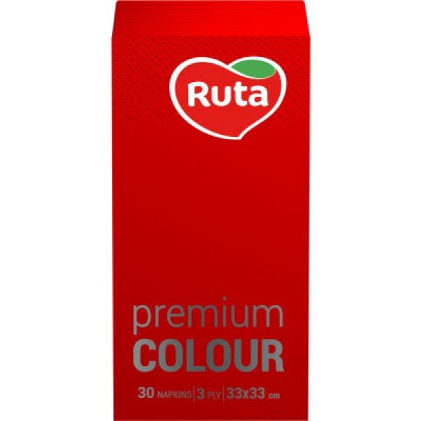 Фото - Салфетки бумажные Ruta Premium Colour Красные 30 шт. (4820023748392)