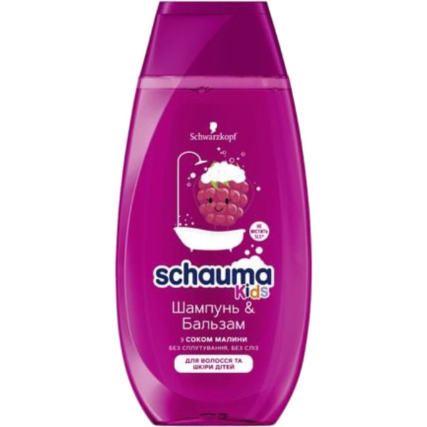 Фото - Шампунь для детей Schauma Kids шампунь и бальзам Малина 400 мл Фото - Шампунь для детей Schauma Kids шампунь и бальзам Малина 400 мл