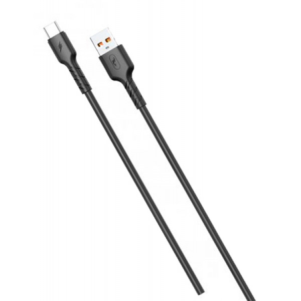 Фото - Кабель синхронизации данных SkyDolphin S07T TPE High Elastic Line USB-USB Type-C 1m Black (USB-000596)