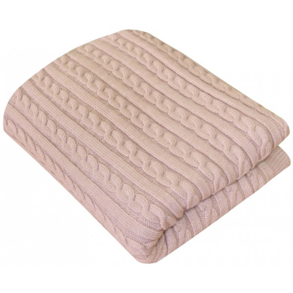 Фото - Плед евро SOFT косы Пудра 220х240 (013908) Фото - Плед евро SOFT косы Пудра 220х240 (013908)