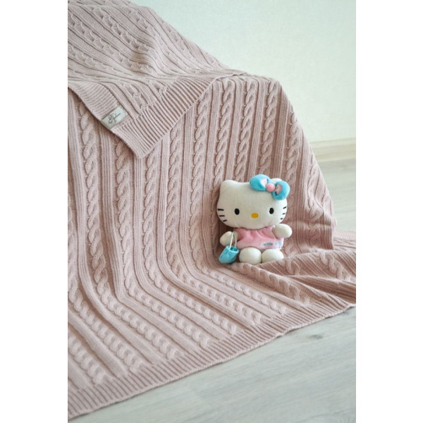 Фото - Плед евро SOFT косы Пудра 220х240 (013908)