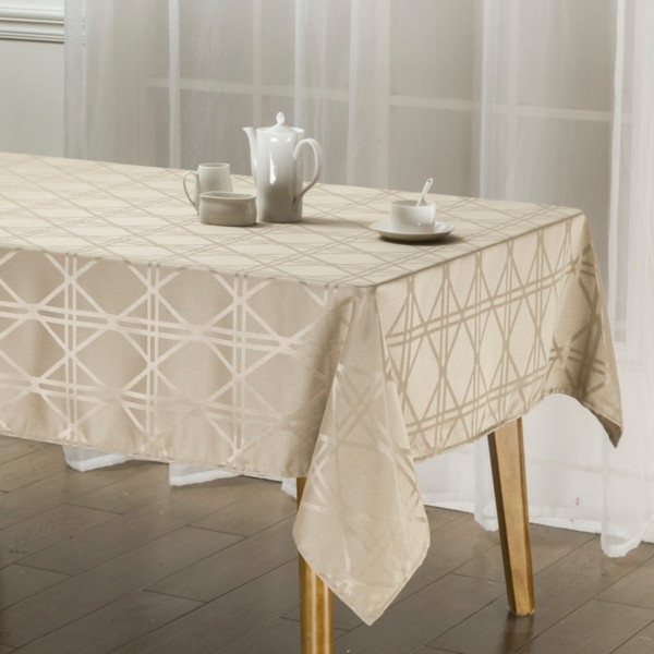 Фото - Скатерть прямоугольная SOHO 140х180 см Line Beige (04-TC-00691-1)