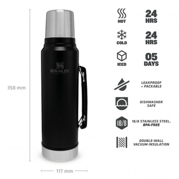 Фото - Термос Stanley Legendary Classic Matte Black 1 л